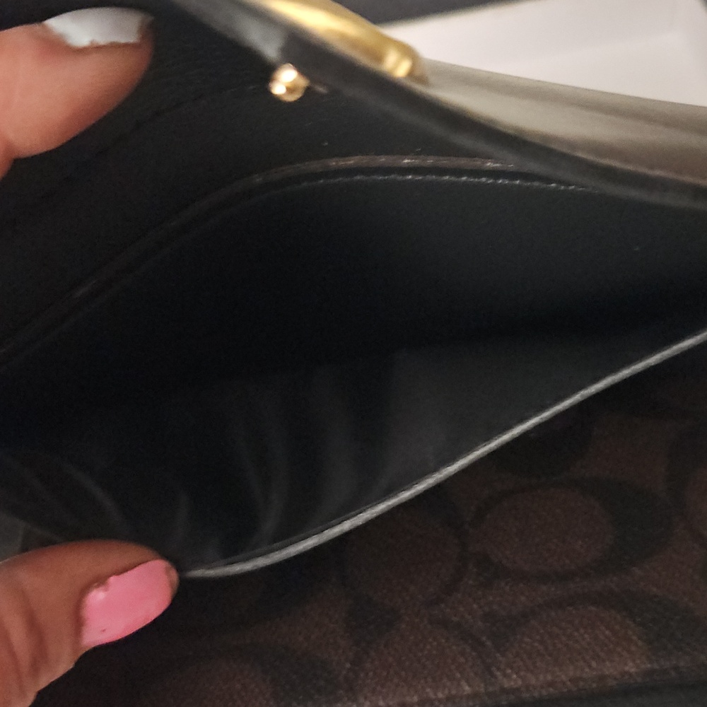 Coach Brown Signature Envelope Wallet with Gold Accent - Picture 5 of 17